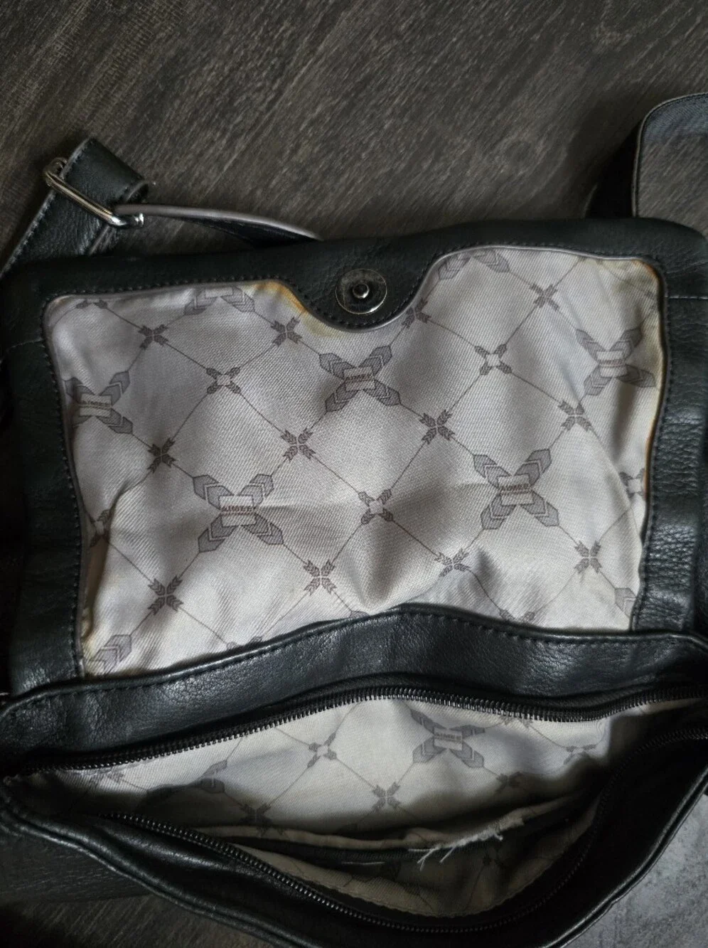 Aimee Kestenberg Convertible Leather Backpack Black Belt Buckle Silver Hardware